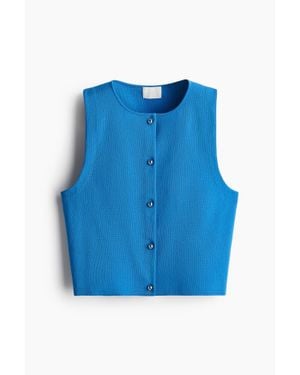 H&M Gilet sans manches en maille - Bleu