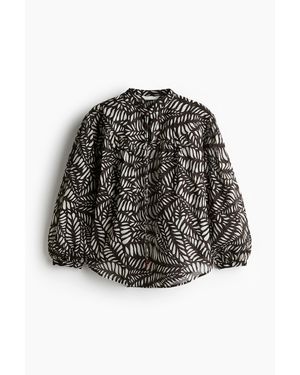 H&M Blouse Oversize En Coton - Noir