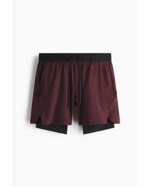 H&M Short De Sport Superposé Drymove - Rouge