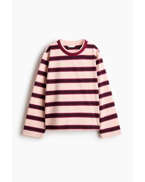 H&M Top À Manches Longues En Coton - Rouge