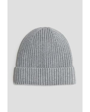 H&M Bonnet En Maille Côtelée - Gris