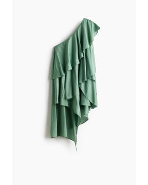 H&M Robe asymétrique volantée - Vert
