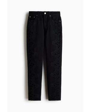H&M Straight Regular Waist Jeans - Noir