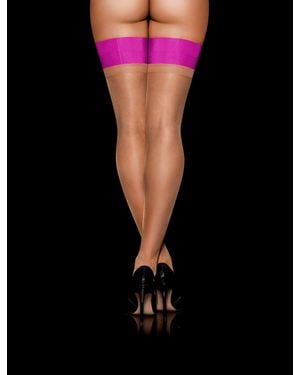 Honey Birdette Sheers Stay Up Stockings - Black