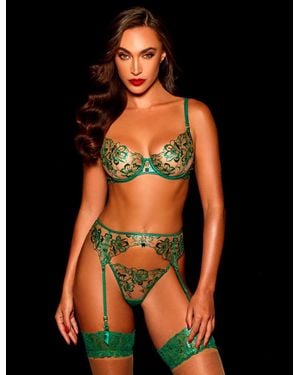 Honey Birdette Willow Garter Belt - Black