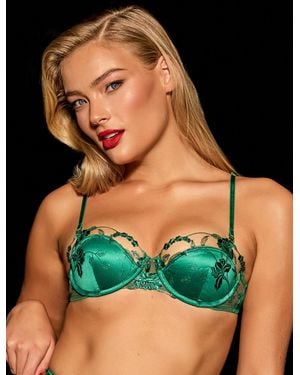 Honey Birdette Whitney Emerald Push Up Bra - Green
