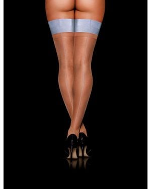 Honey Birdette Sky Sheers Stay Up Stockings - Black