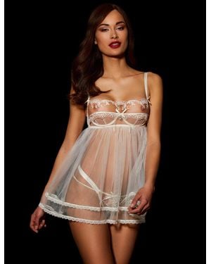 Honey Birdette Daisy Ivory Babydoll - Black