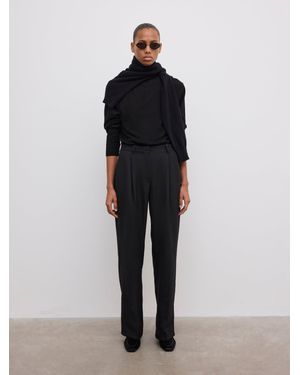 House of Dagmar Relaxed Wool Trouser - Black