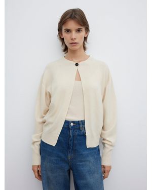 House of Dagmar Single Btn Cardigan Cashmere Blend - White