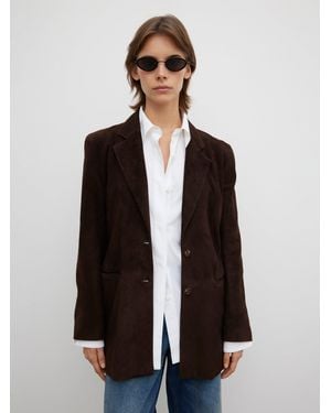 House of Dagmar Slim Suede Blazer - White