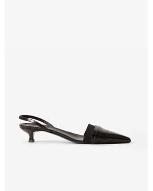 House of Dagmar Leather Slingback - White
