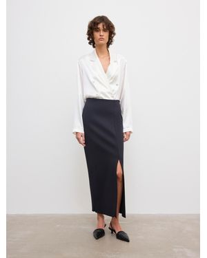 House of Dagmar Fitted Midi Skirt - White