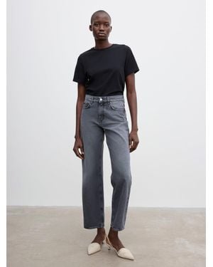 House of Dagmar Cropped Denim - Grey