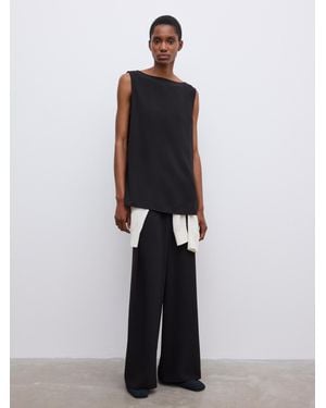 House of Dagmar Sleeveless Crepe Top - Blue