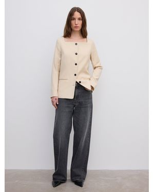 House of Dagmar Square Neck Blazer - White