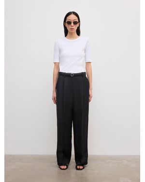 House of Dagmar Relaxed Linen Trousers - White