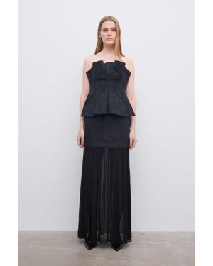 House of Dagmar Jacquard Pleated Top - Blue