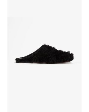 House of Dagmar Friendly Fur Mules - Black