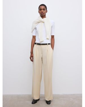 House of Dagmar Relaxed Wool Trouser - White