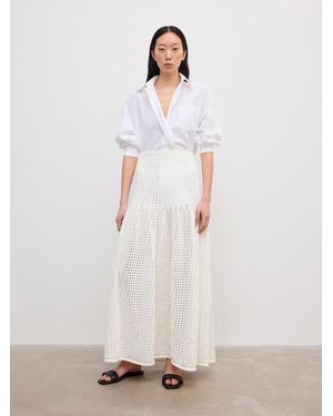 House of Dagmar Open Knit Maxi Skirt - White