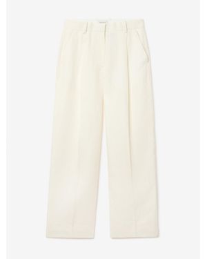 House of Dagmar Relaxed Linen Trousers - White