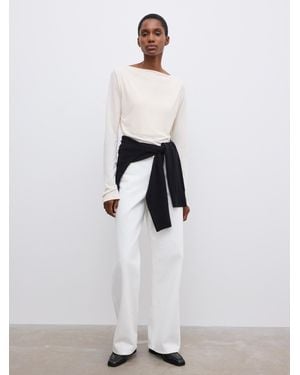 House of Dagmar Ls Square Neck Top - White