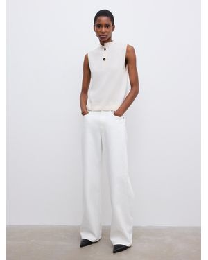 House of Dagmar Sleeveless Knit Top Cashmere Blend - White