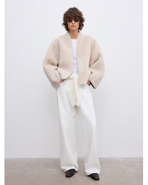 House of Dagmar Short Shearling Jkt - White