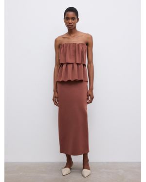 House of Dagmar Sculpted Midi Dress - White