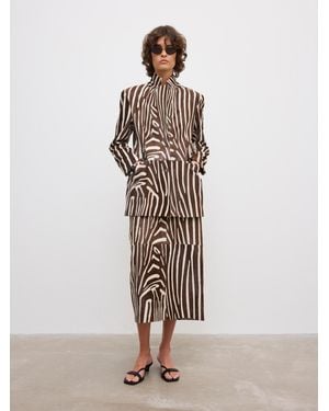 House of Dagmar Animal Print Blazer - Natural