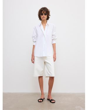 House of Dagmar Asymmetric Linen Shirt - White