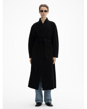 House of Dagmar Oversize Belted Coat - Black