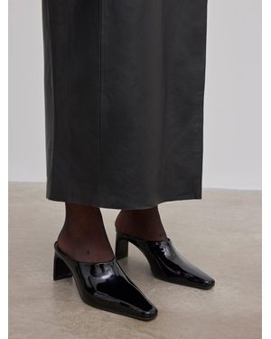 House of Dagmar Heeled Mule Patent - Black
