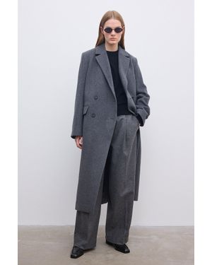 House of Dagmar Double Breasted Coat - Blue