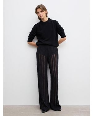 House of Dagmar Stripe Sheer Trouser - Black