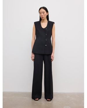 House of Dagmar Sleeveless Blazer - Blue