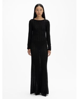 House of Dagmar Wool Lace Dress - Black