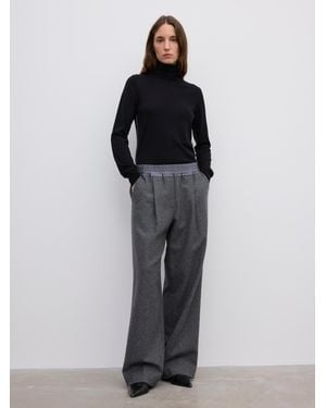 House of Dagmar Relaxed Wool Trouser - Grey
