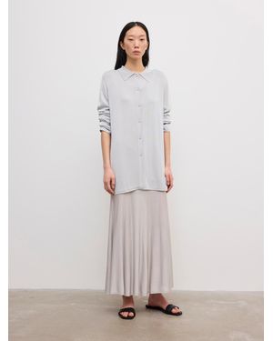 House of Dagmar Fluid Knit Shirt - White