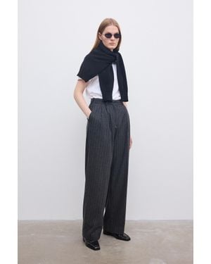 House of Dagmar Relaxed Suit Trouser Pinstripe - Blue