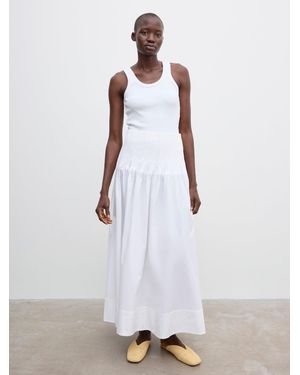 House of Dagmar Poplin Maxi Skirt - White