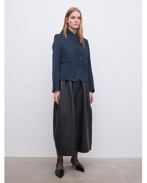 House of Dagmar Short Curved Jacket Duchesse - Blue