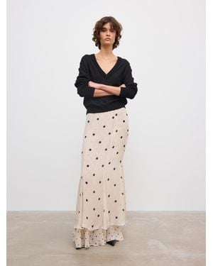 House of Dagmar Dot Maxi Skirt - White