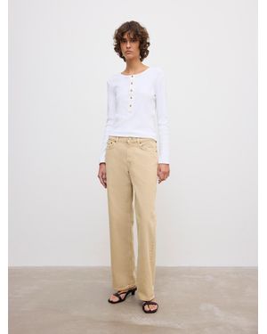 House of Dagmar Cropped Denim - White