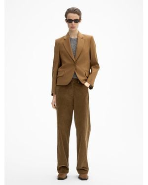 House of Dagmar Short Pleated Blazer - Natural