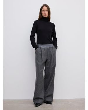 House of Dagmar Relaxed Wool Trouser - Grey