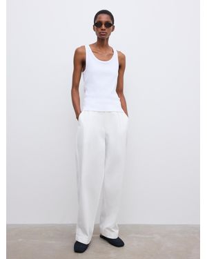 House of Dagmar Fitted Rib Tank Top - White