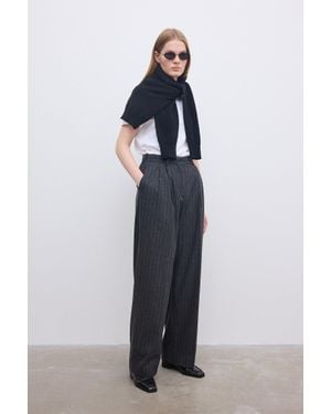 House of Dagmar Relaxed Suit Trouser Pinstripe - Blue