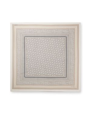 BOSS Silk Scarf With Graphic Chain-Link Motif - White
